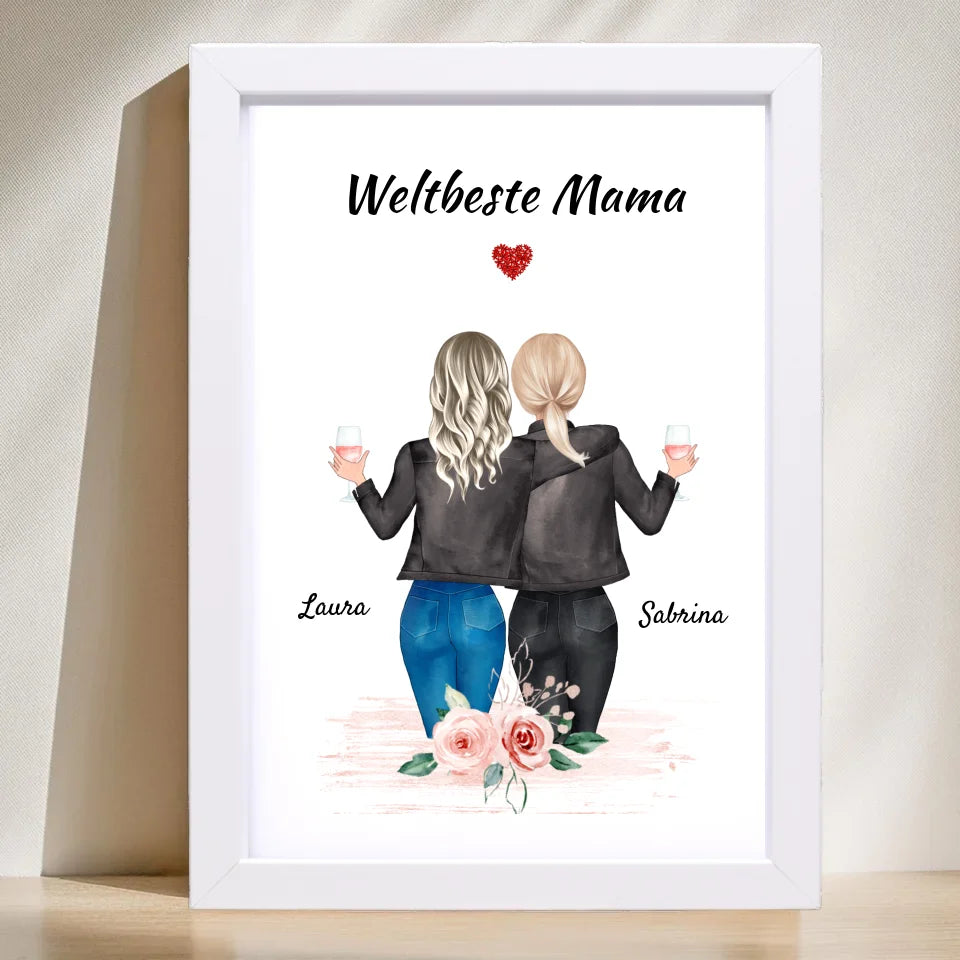 Poster mit Rahmen Weiß 1