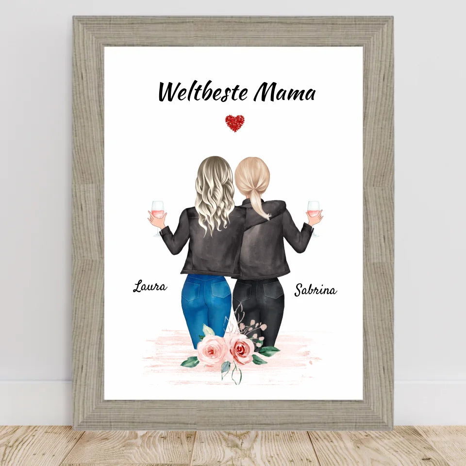 Poster mit Rahmen Beige 2