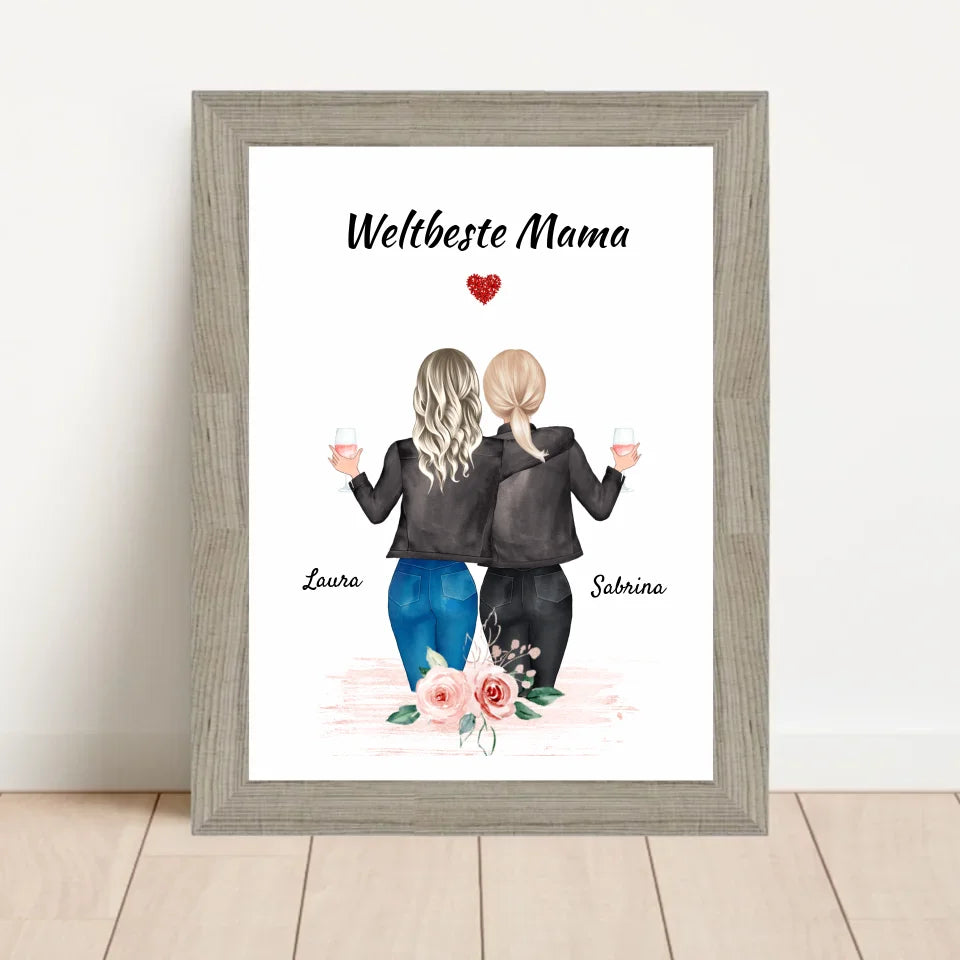 Poster mit Rahmen Beige 1