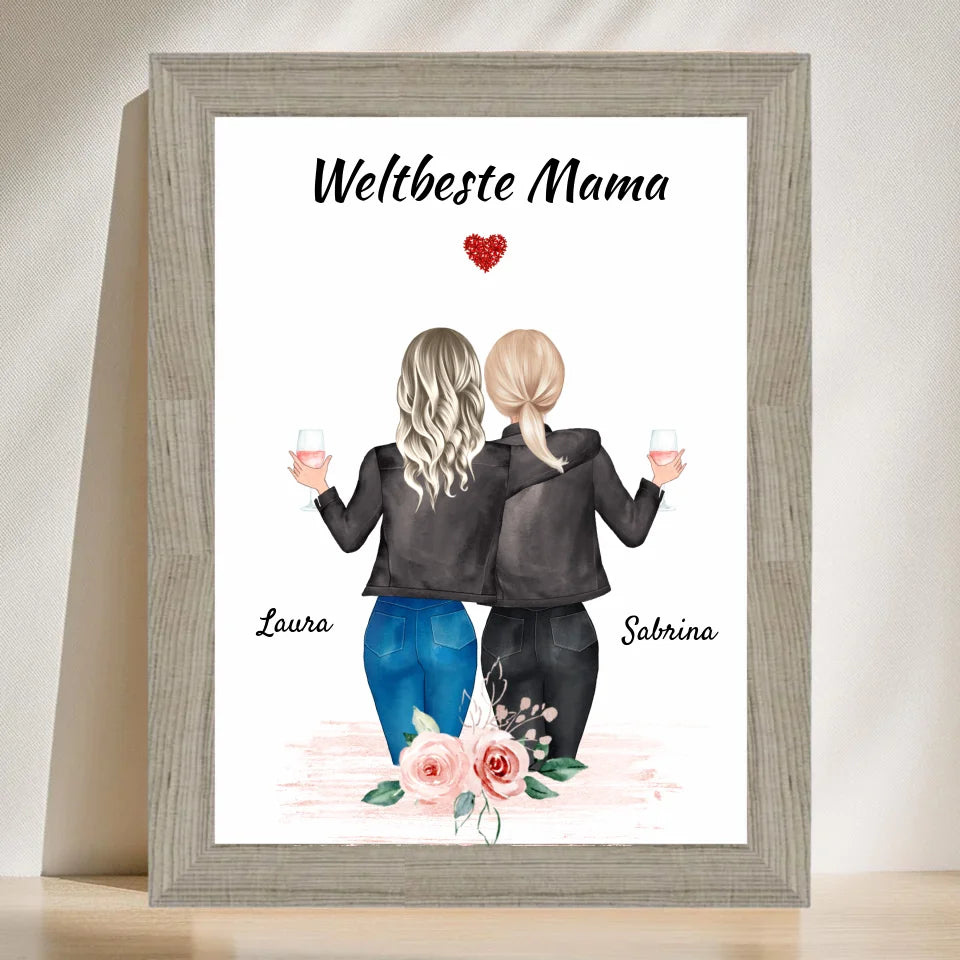 Poster mit Rahmen Beige 3