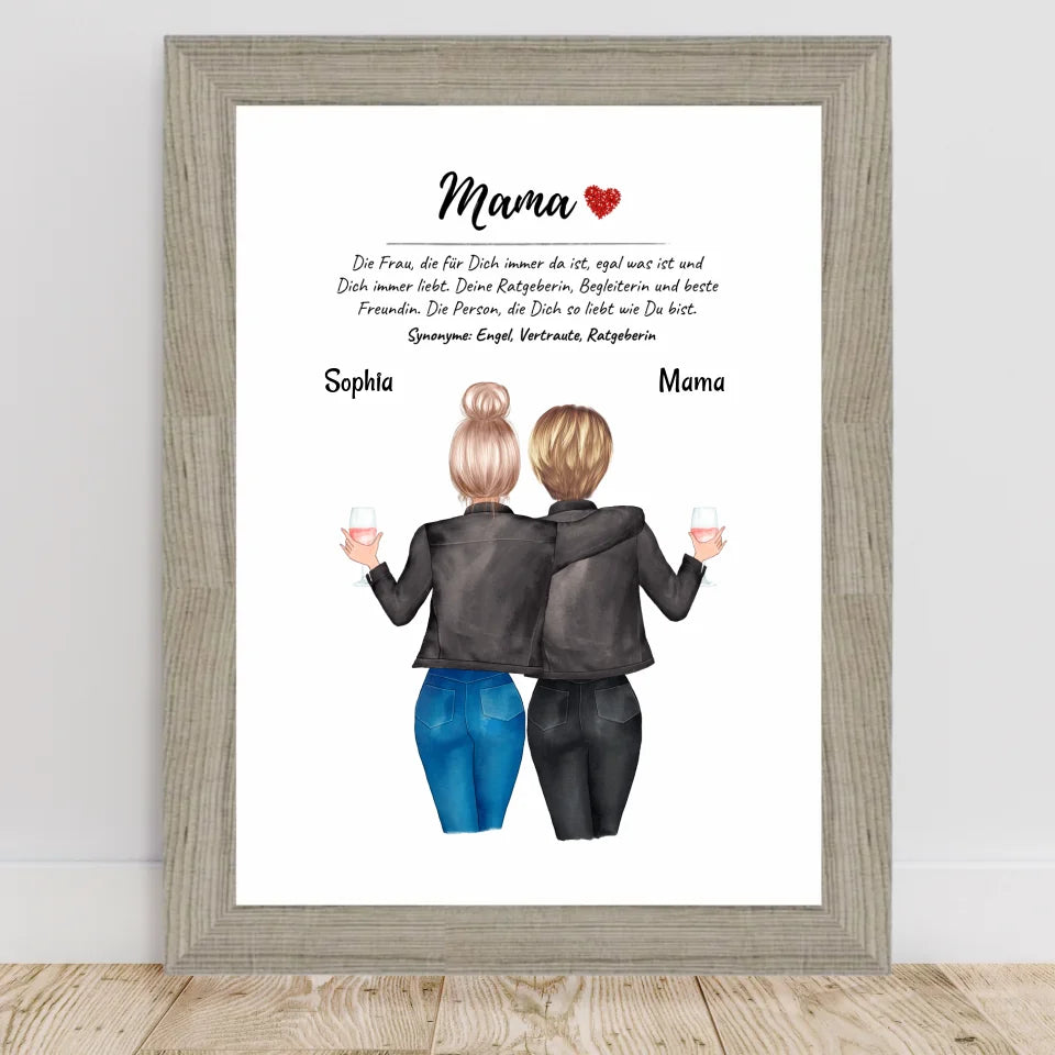 Poster mit Rahmen Beige 2