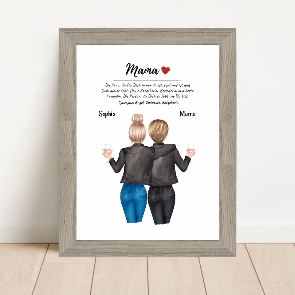 Poster mit Rahmen Beige 1