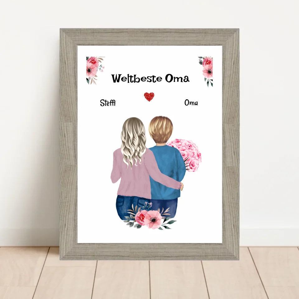 Poster mit Rahmen Beige 1