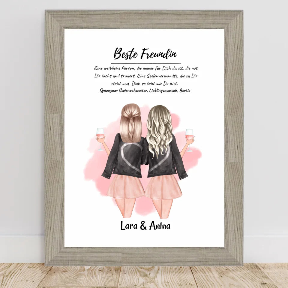 Poster mit Rahmen Beige 2