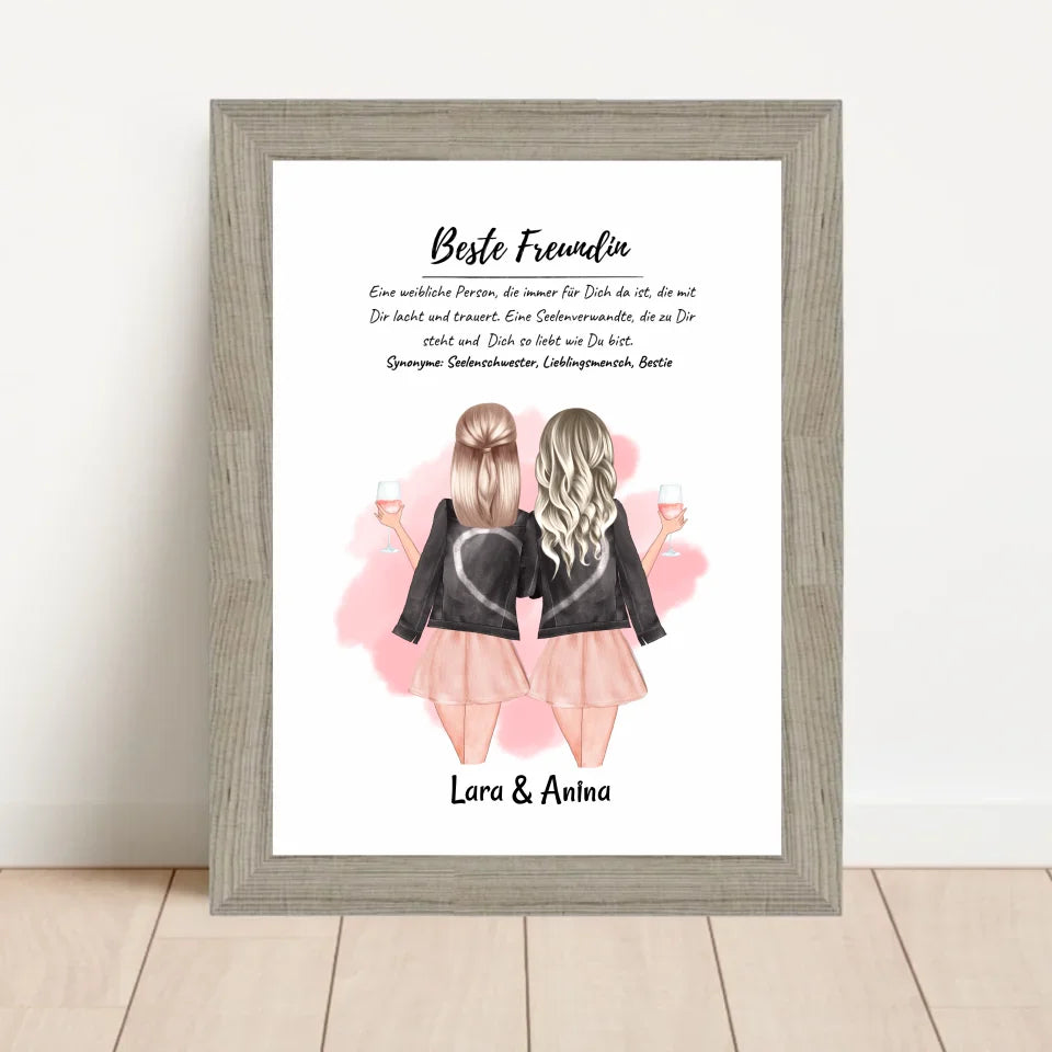 Poster mit Rahmen Beige 1