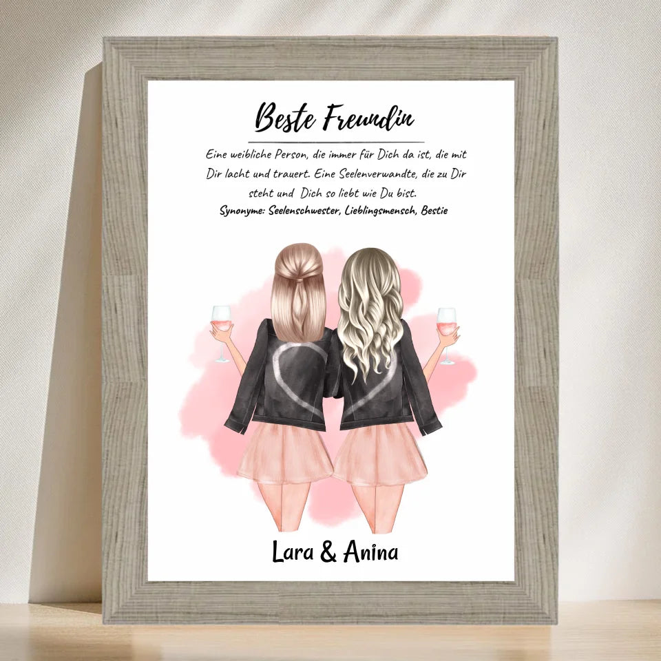 Poster mit Rahmen Beige 3