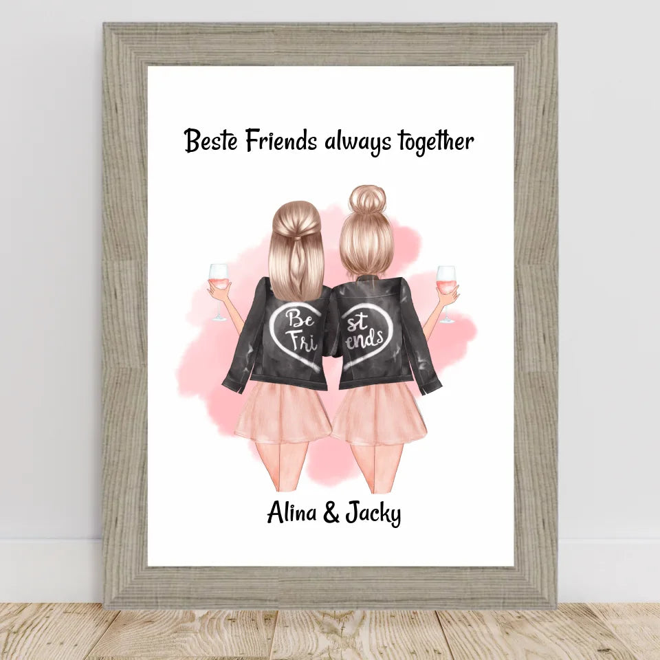 Poster mit Rahmen Beige 2