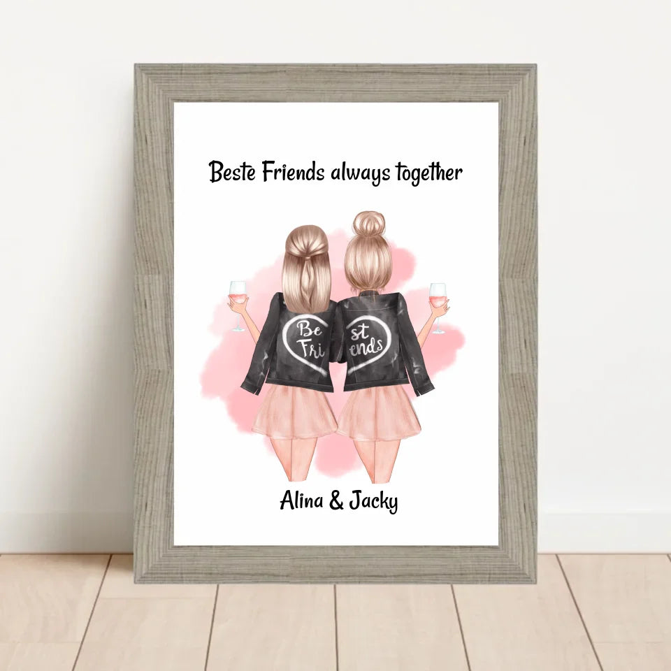Poster mit Rahmen Beige 1