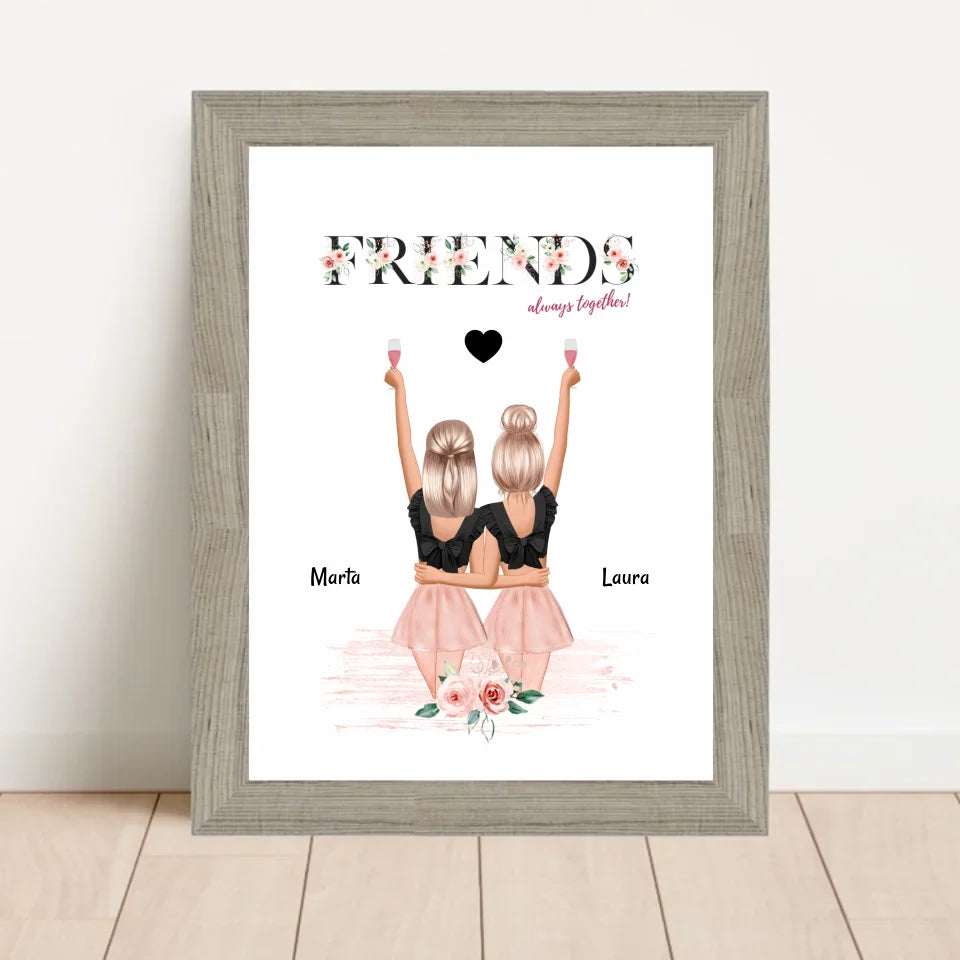 Poster mit Rahmen Beige 1