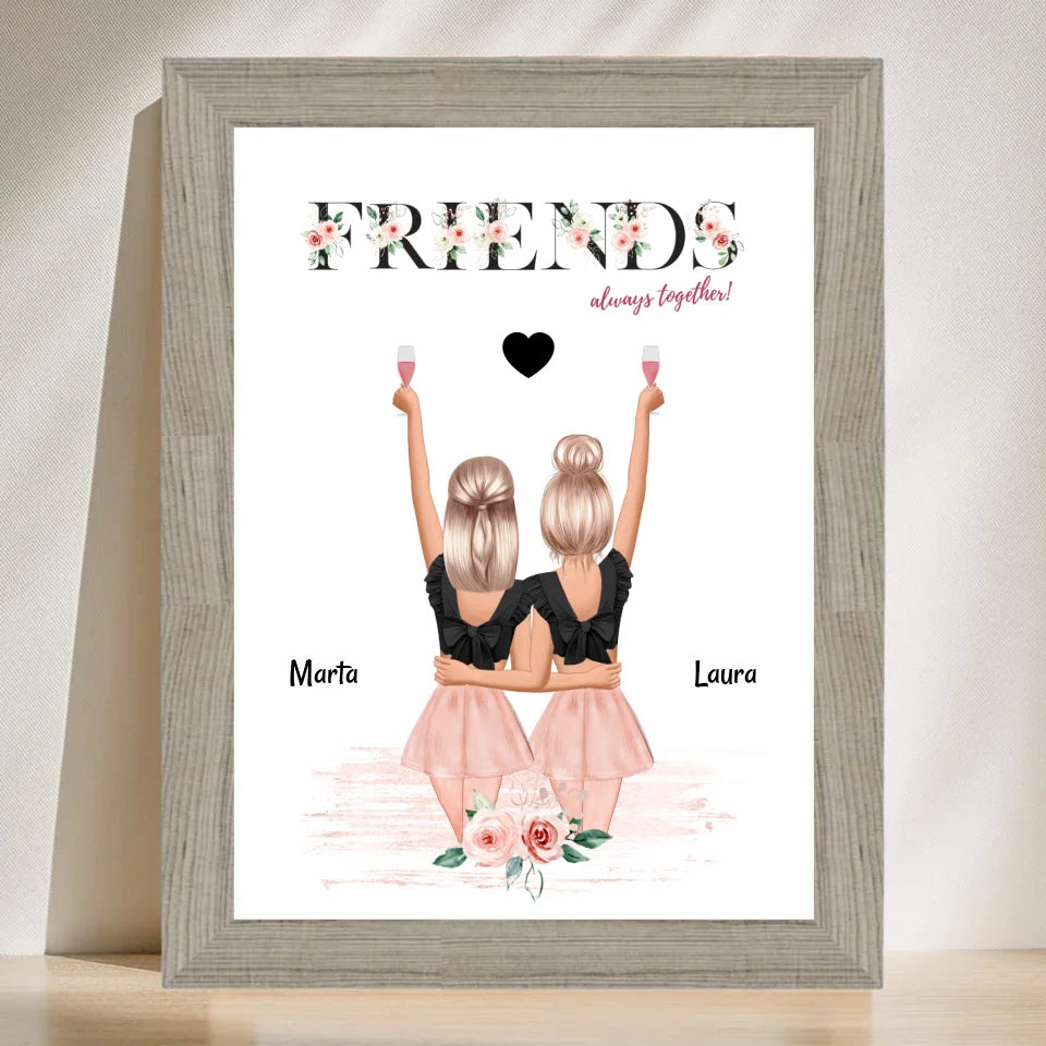 Poster mit Rahmen Beige 3
