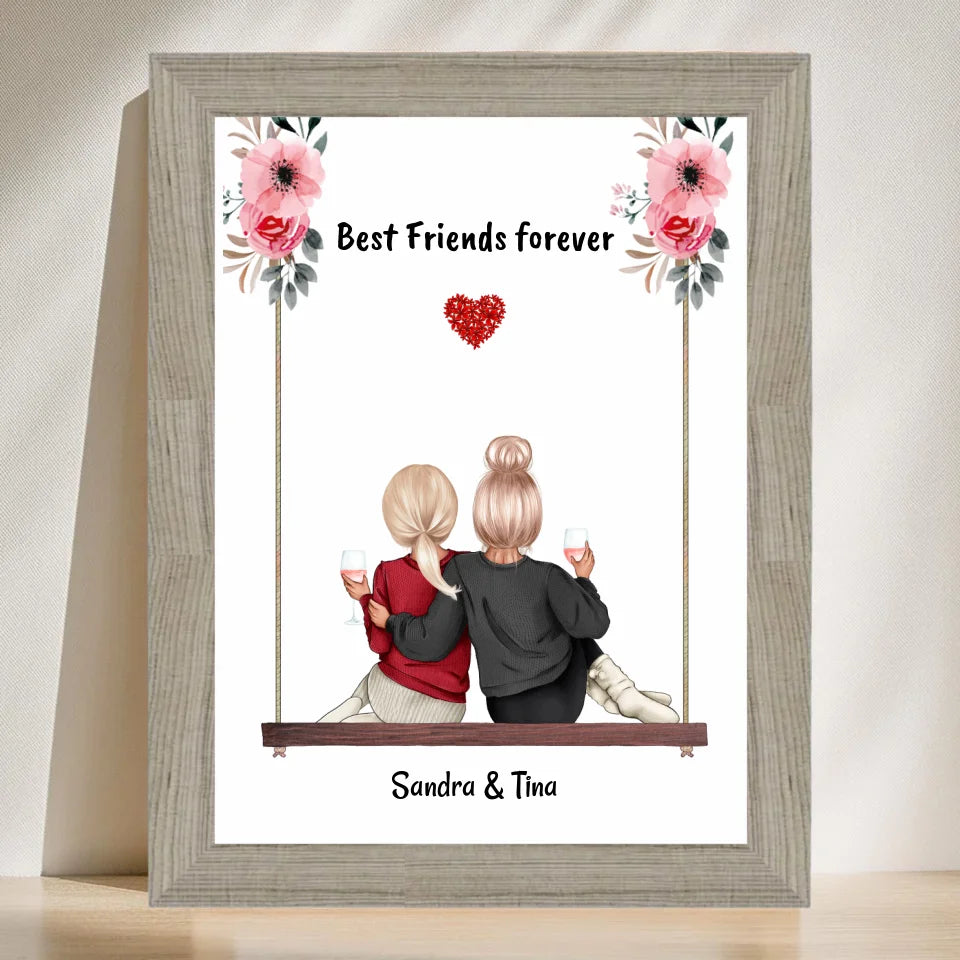 Poster mit Rahmen Beige 3