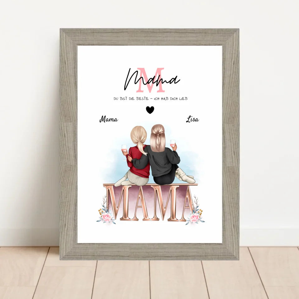 Poster mit Rahmen Beige 1