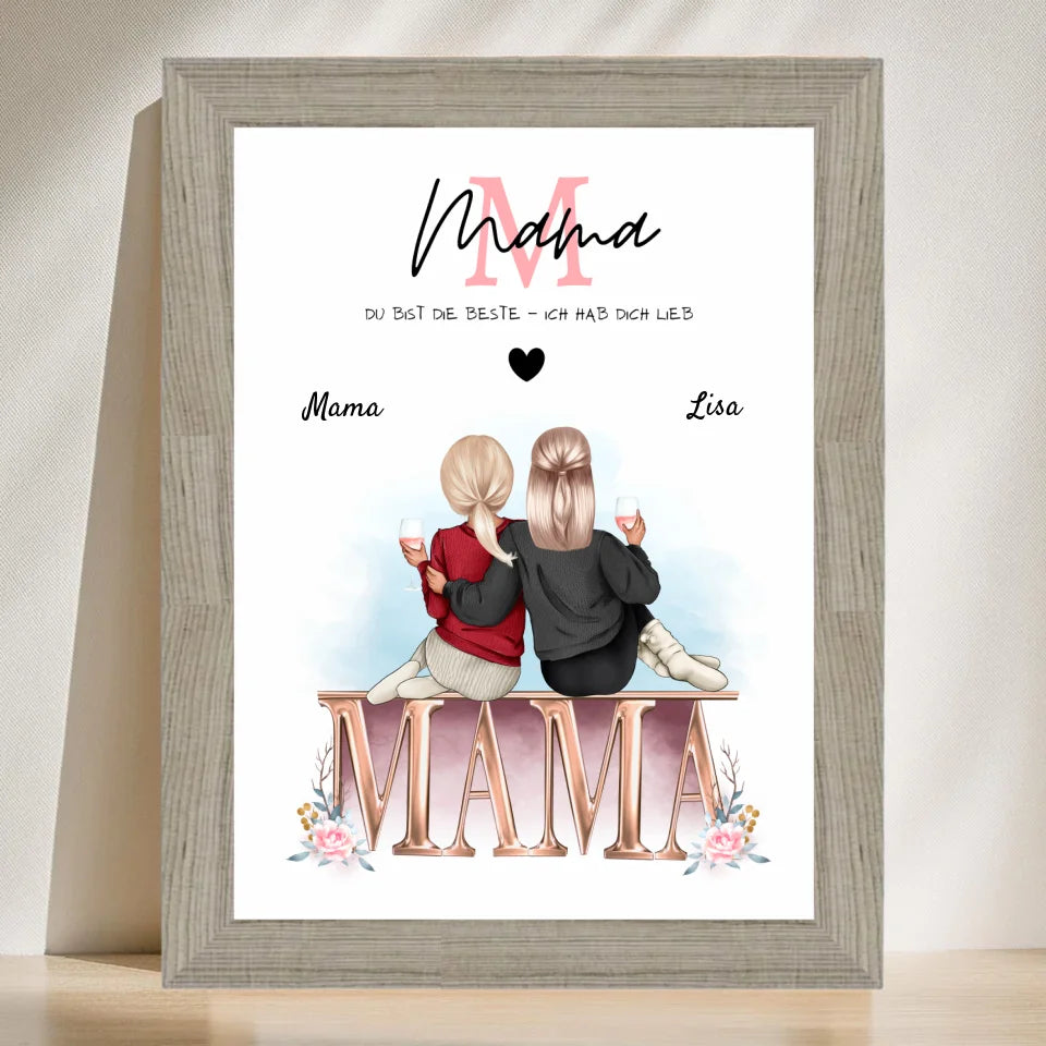 Poster mit Rahmen Beige 3