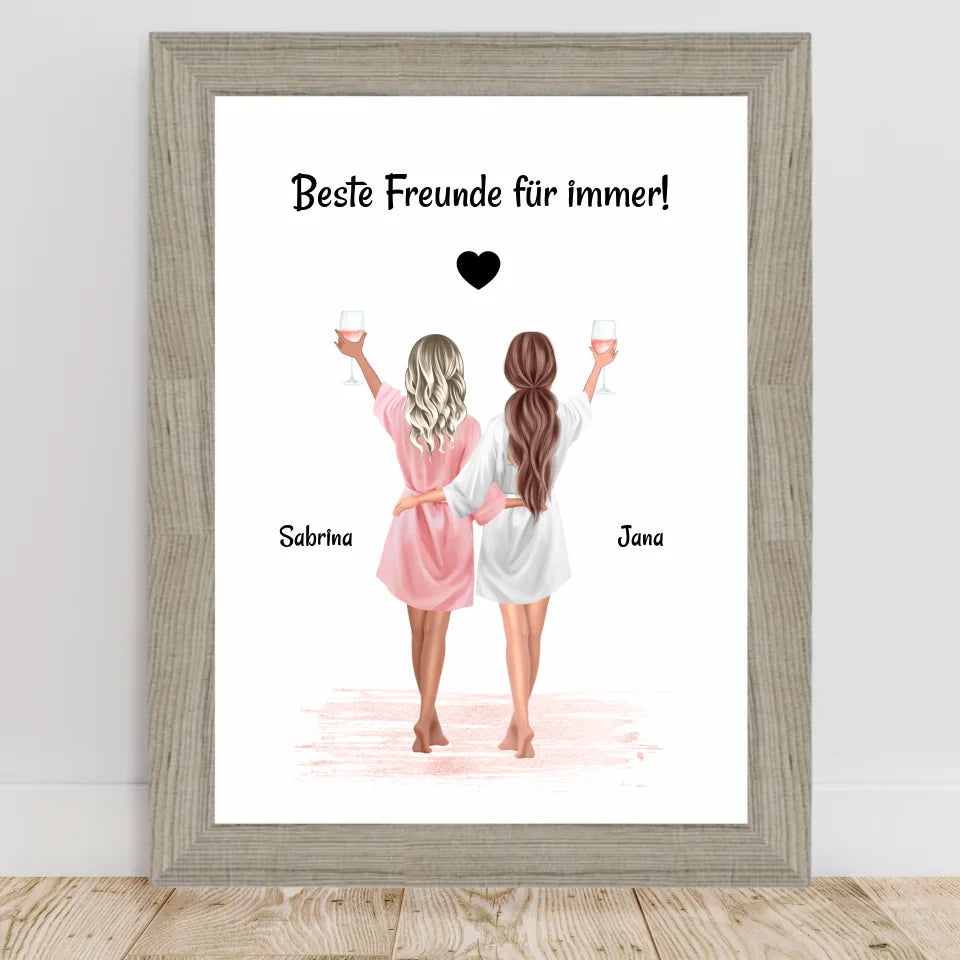 Poster mit Rahmen Beige 2