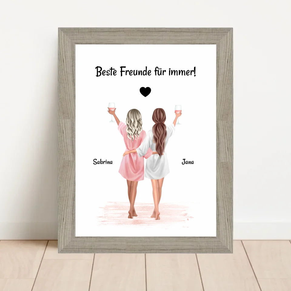 Poster mit Rahmen Beige 1