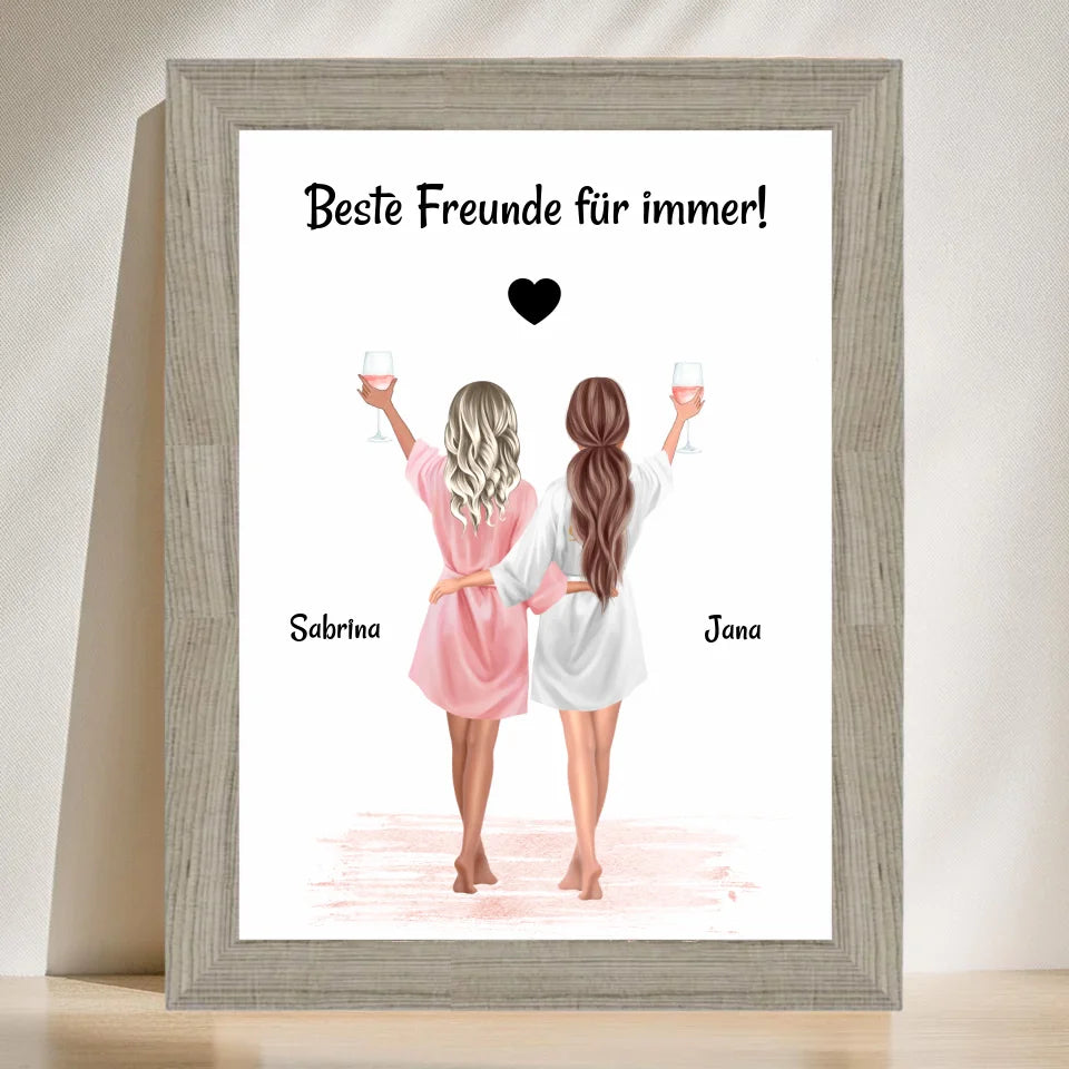 Poster mit Rahmen Beige 3