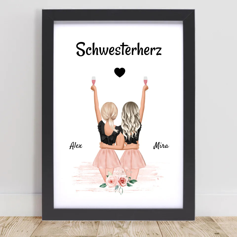 Poster mit Rahmen Schwarz 1
