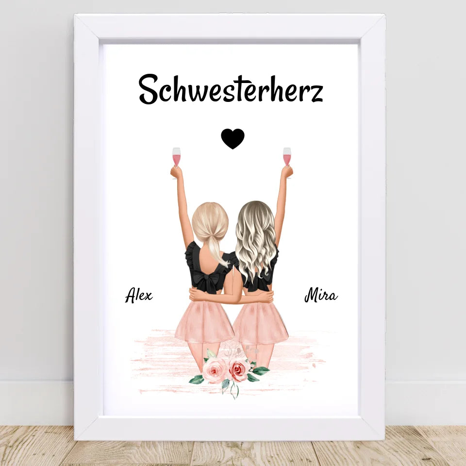 Poster mit Rahmen Weiß 2