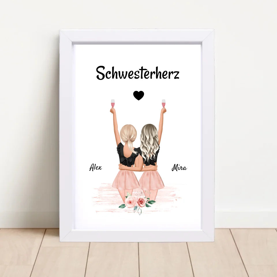 Poster mit Rahmen Weiß