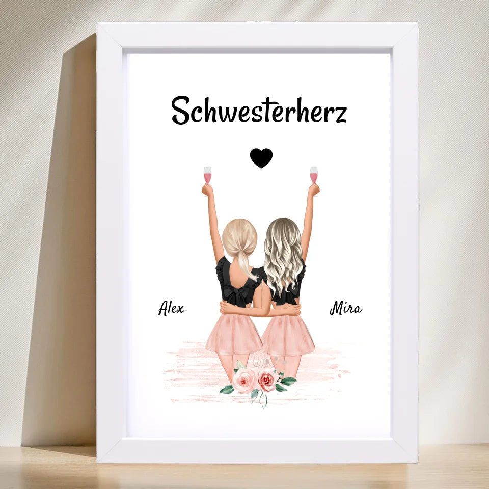 Poster mit Rahmen Weiß 1