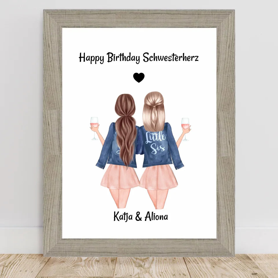 Poster mit Rahmen Beige 2