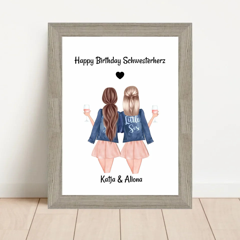 Poster mit Rahmen Beige 1