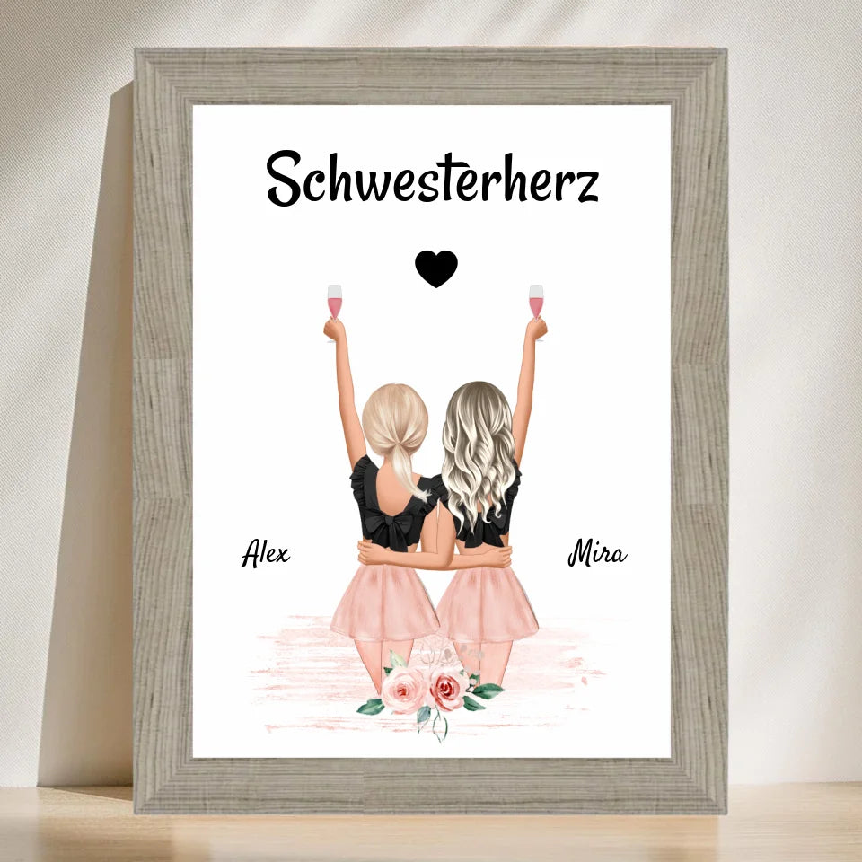 Poster mit Rahmen Beige 3