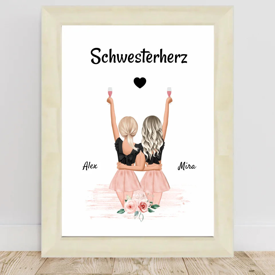 Poster mit Rahmen Hellholz 1