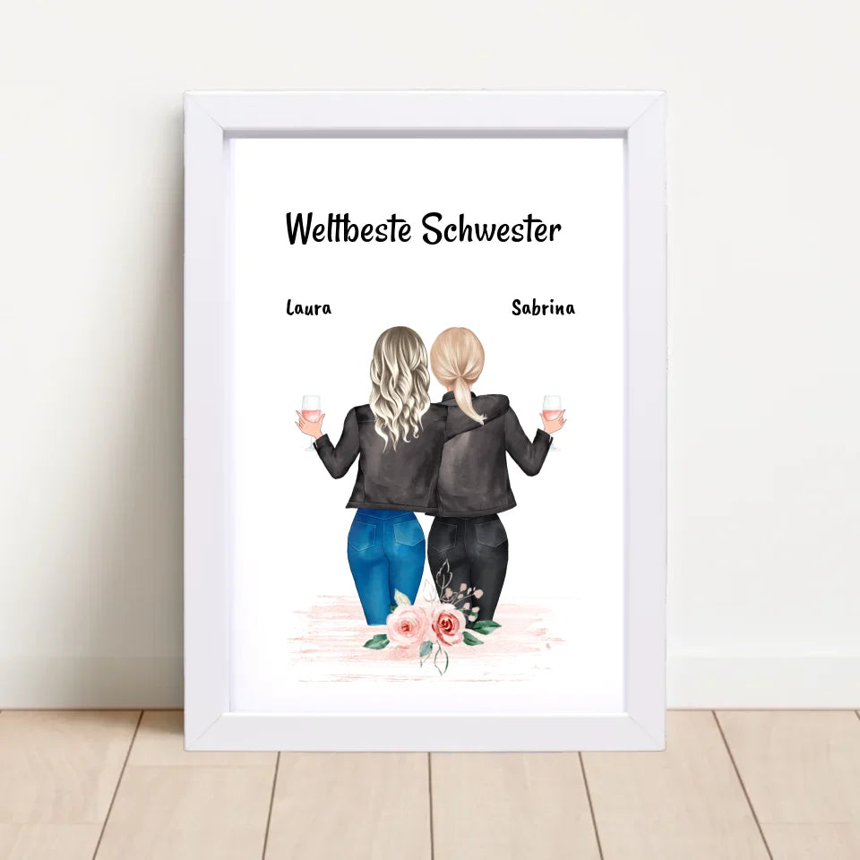 Poster mit Rahmen Weiß