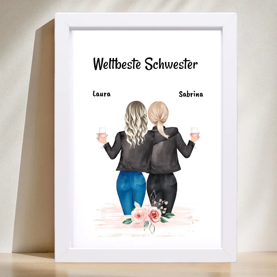 Poster mit Rahmen Weiß 1