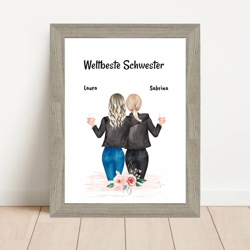 Poster mit Rahmen Beige 1