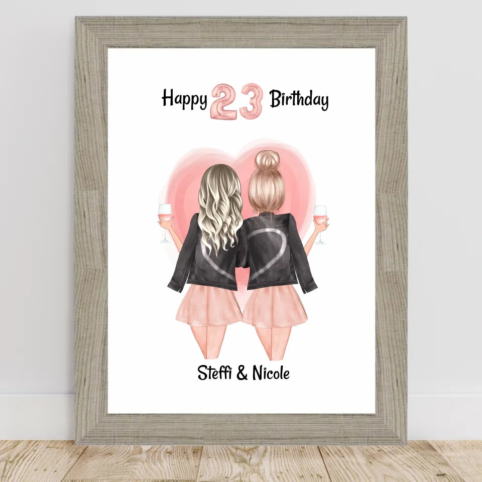 Poster mit Rahmen Beige 2