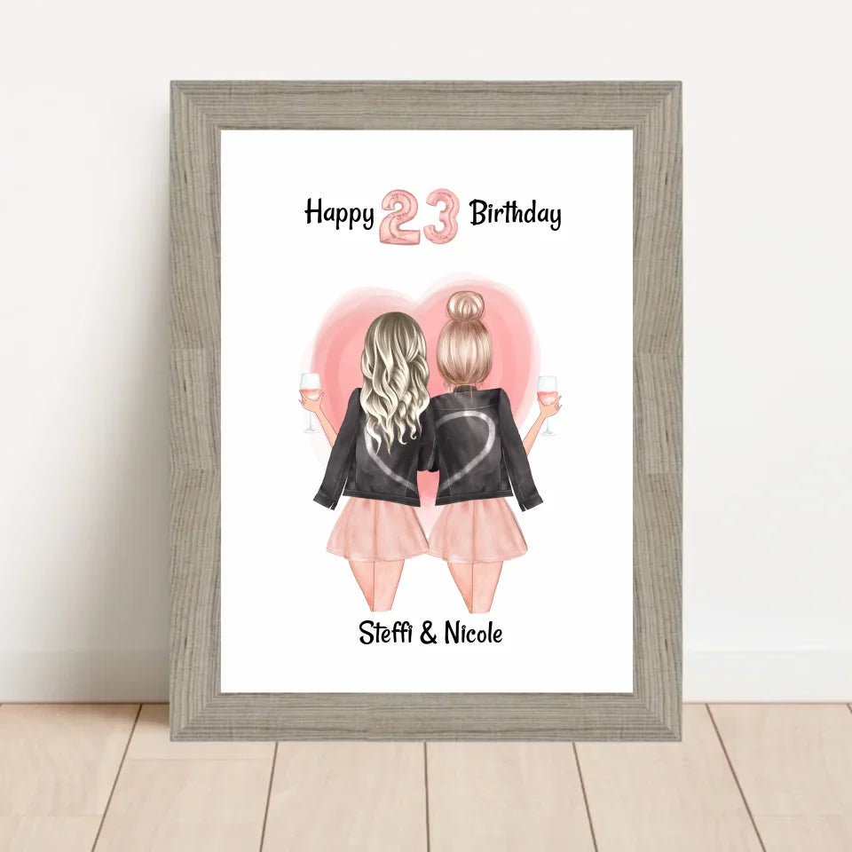 Poster mit Rahmen Beige 1