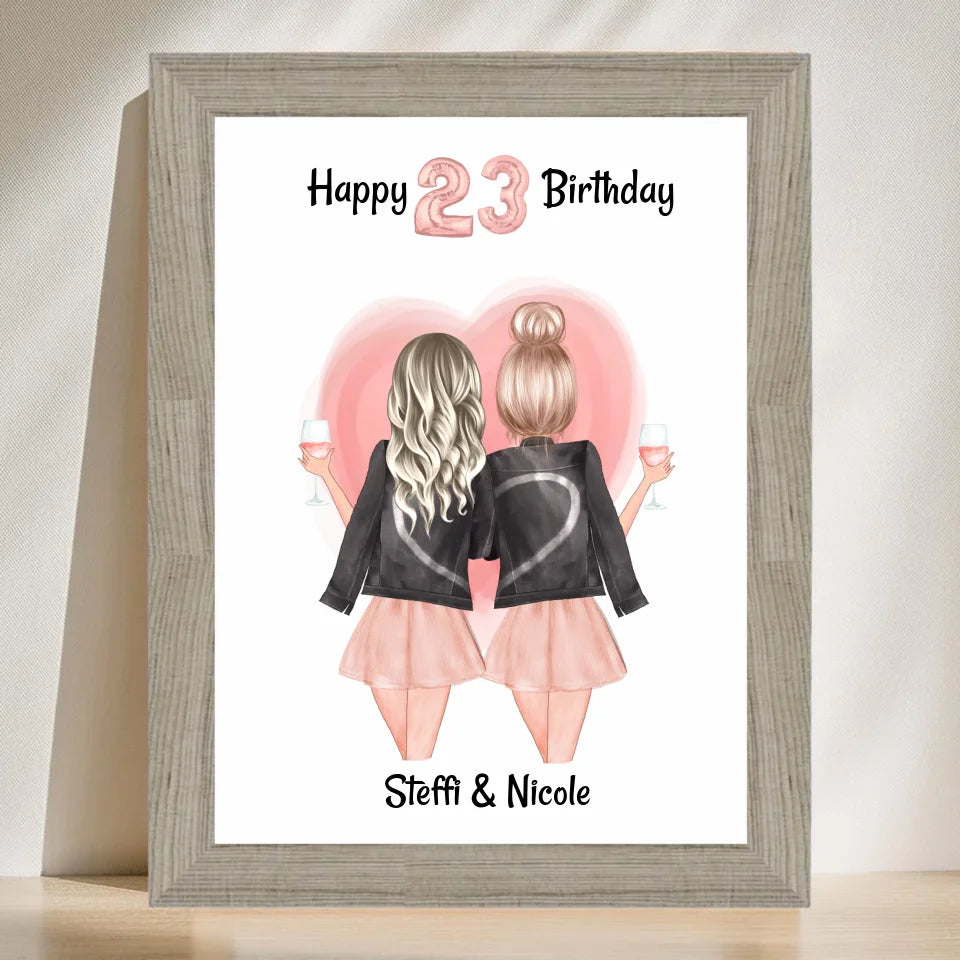 Poster mit Rahmen Beige 3