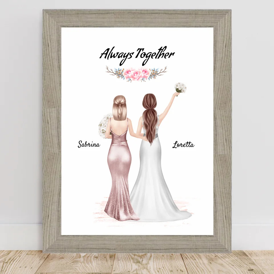 Poster mit Rahmen Beige 2