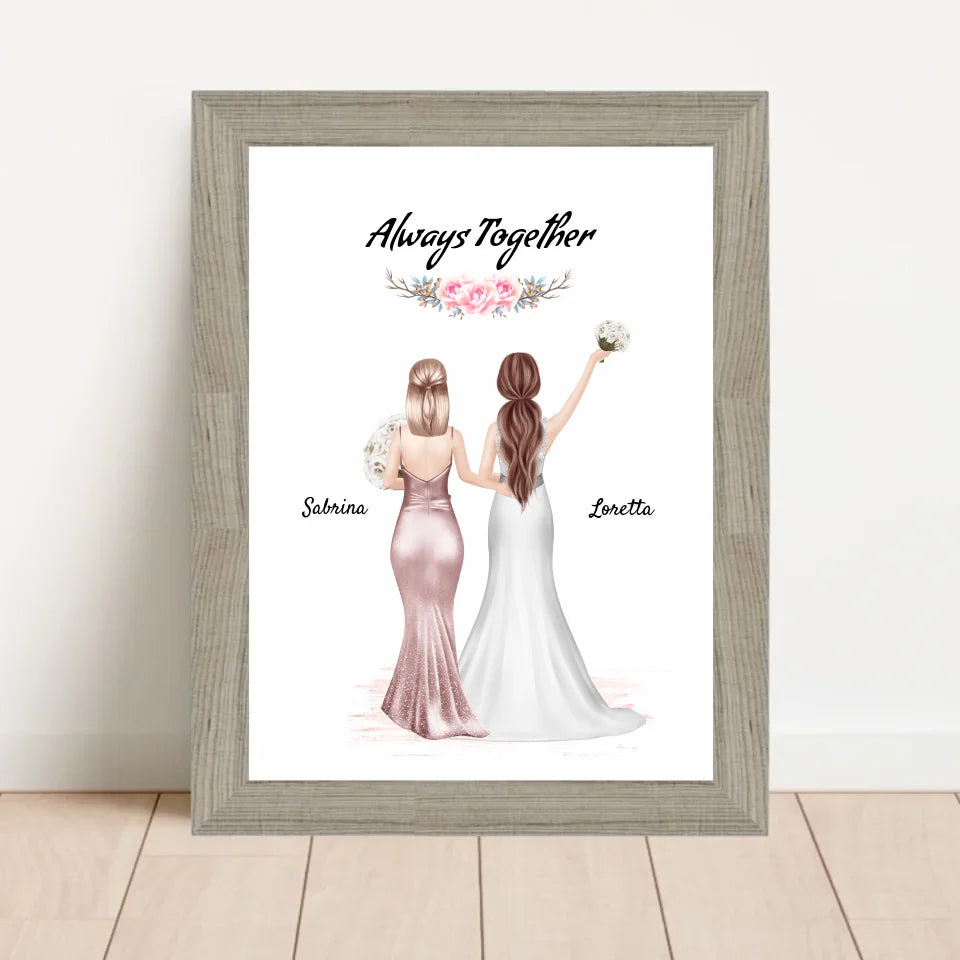 Poster mit Rahmen Beige 1