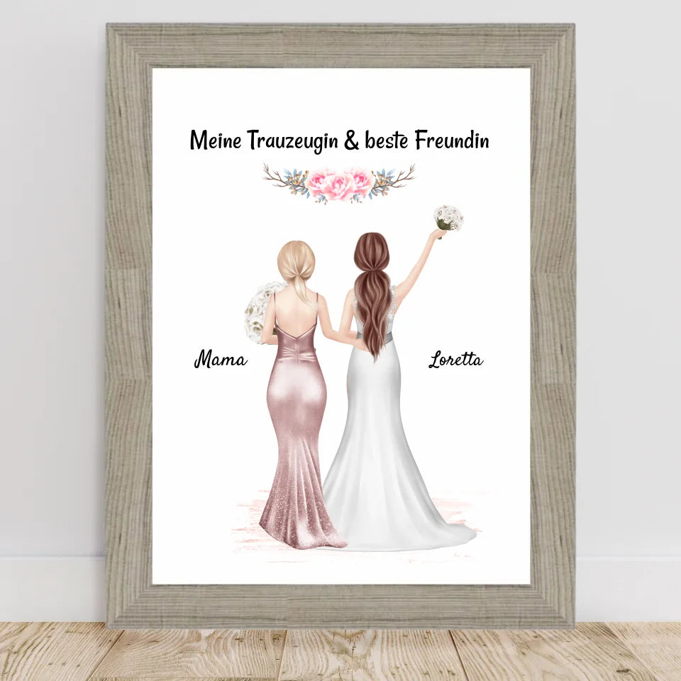 Poster mit Rahmen Beige 2
