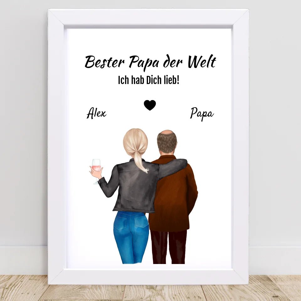 Papa Tochter Poster Geschenk personalisiert selber gestalten - Cantty