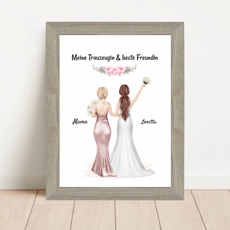 Poster mit Rahmen Beige 1