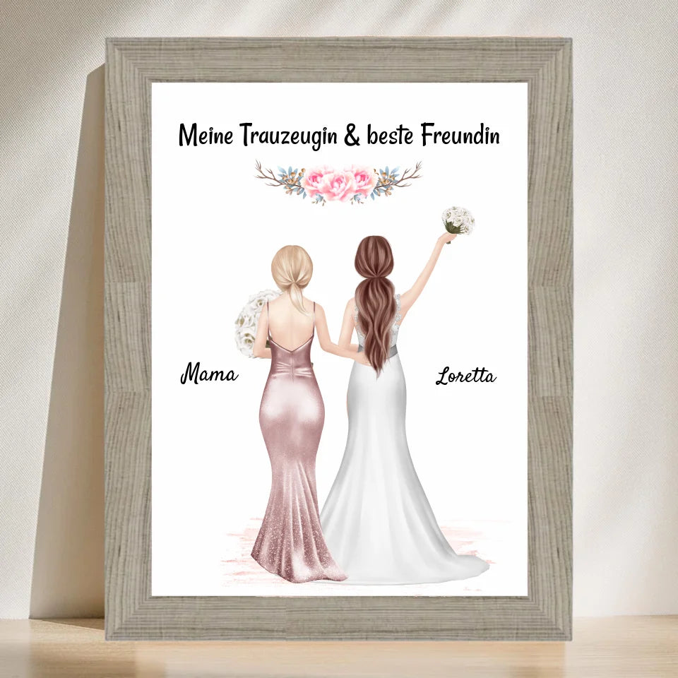 Poster mit Rahmen Beige 3