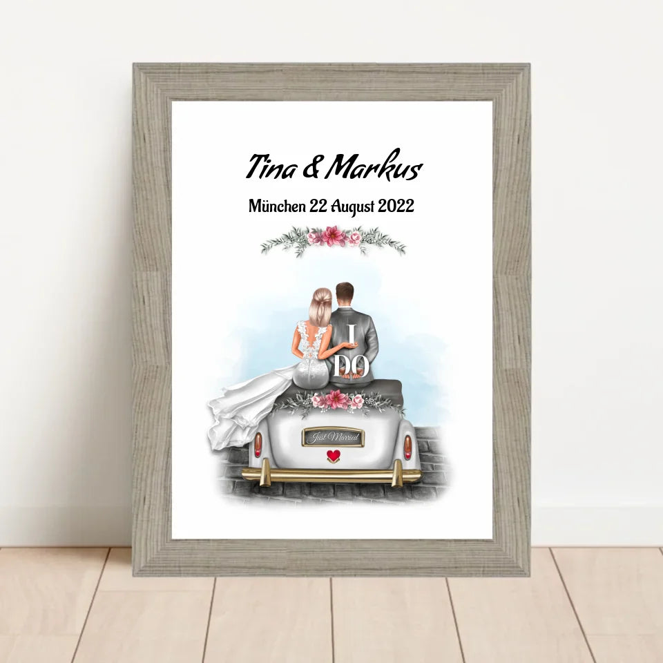 Poster mit Rahmen Beige 1