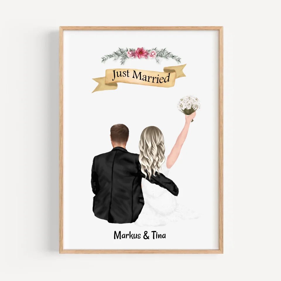 Hochzeitspaar Poster Geschenk personalisiert - Cantty