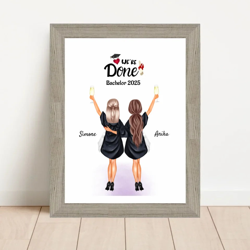 Poster mit Rahmen Beige 1