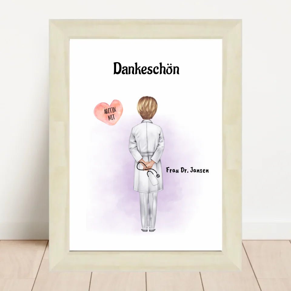 Ärztin mit Herz Poster personalisiert - Cantty
