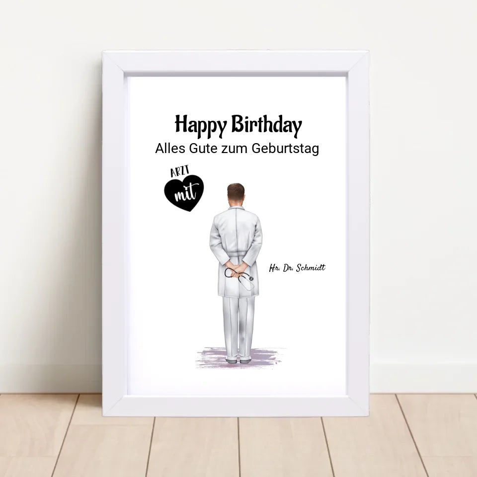 Poster mit Rahmen Weiß