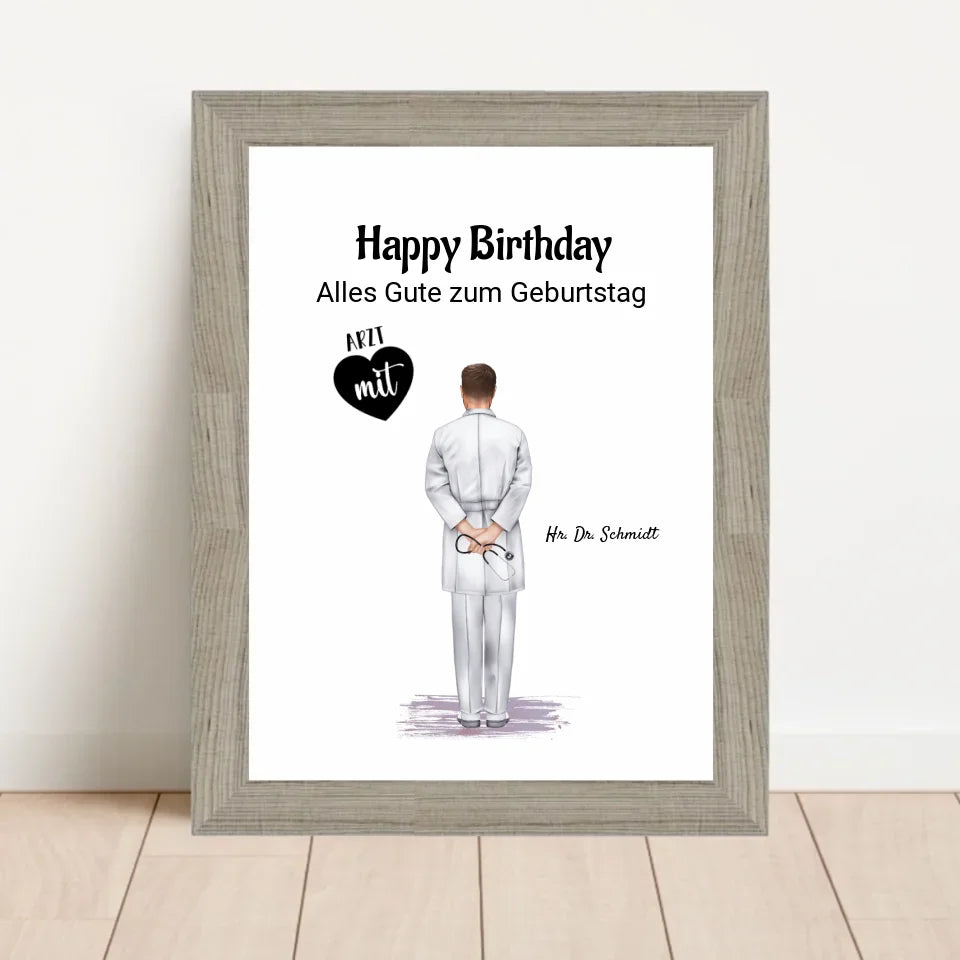 Poster mit Rahmen Beige 1