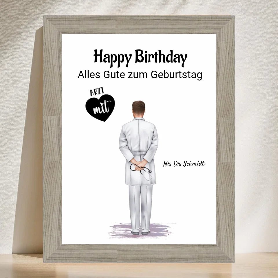 Arzt Mann Poster Geschenk personalisiert - Cantty