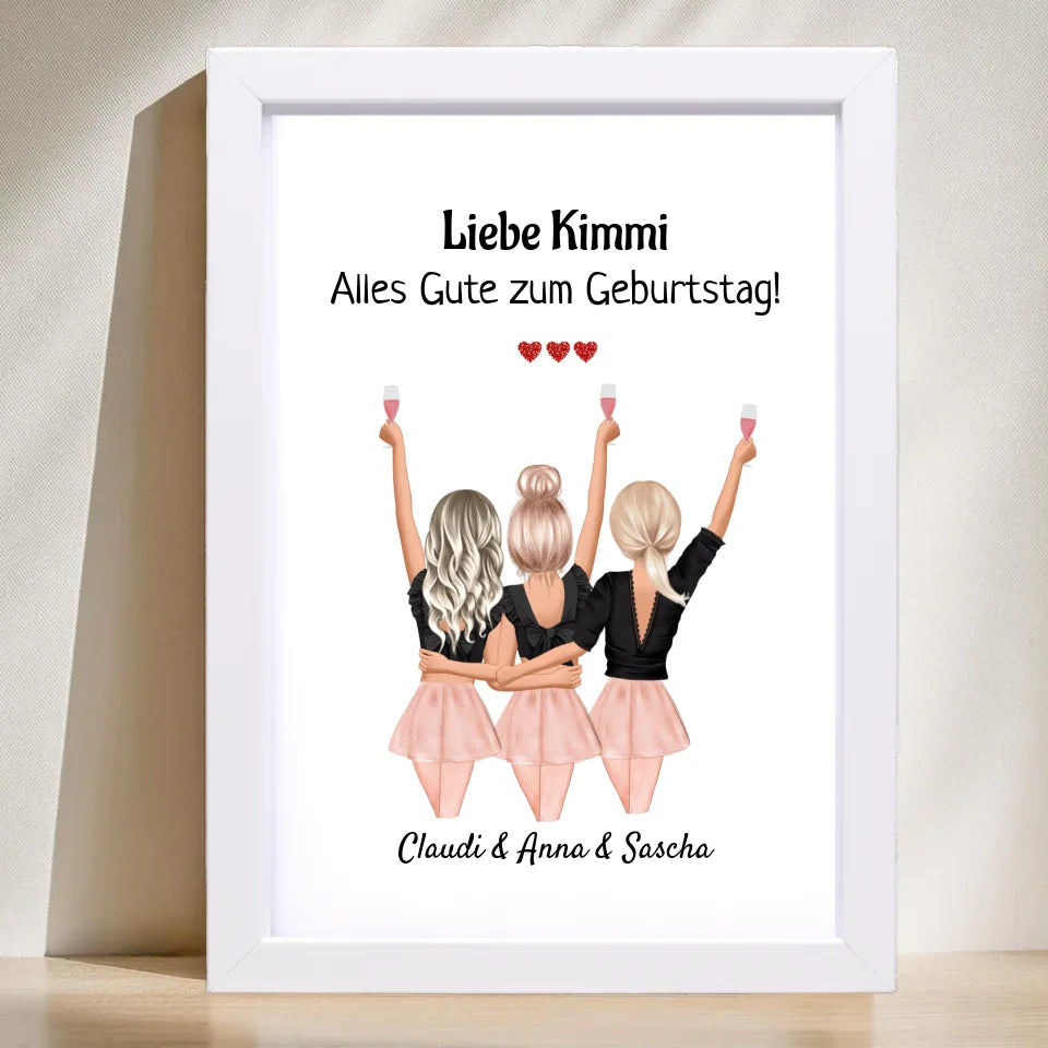 Poster mit Rahmen Weiß 1