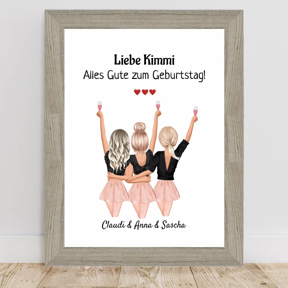 Poster mit Rahmen Beige 2