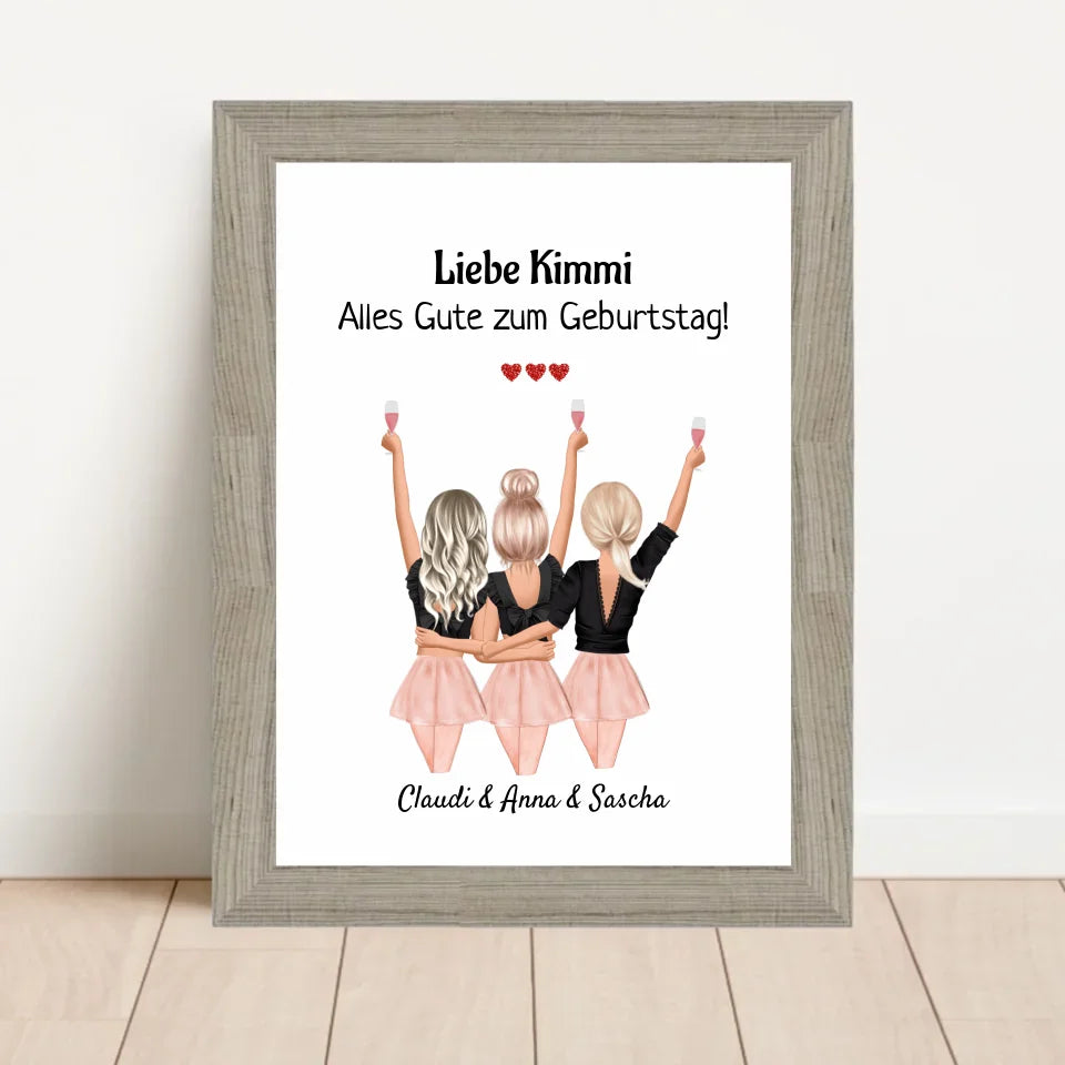 Poster mit Rahmen Beige 1